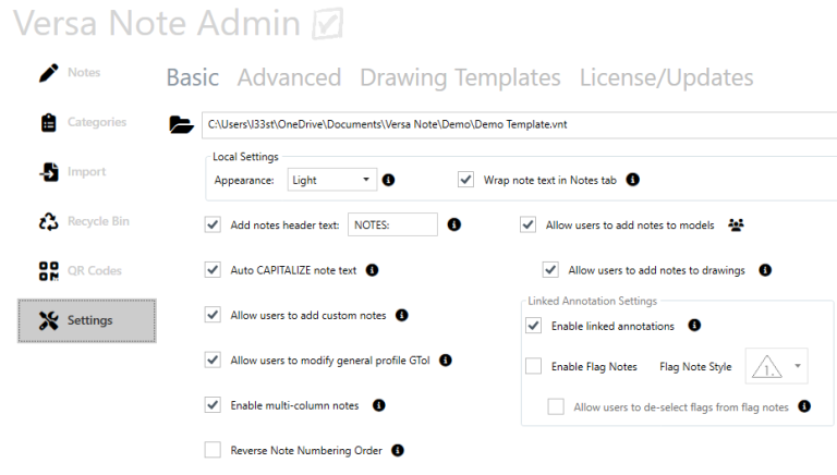 Versa Note User Guide – SolidWorks Drawing & MBD Notes Add-in